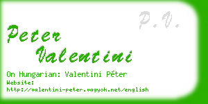 peter valentini business card